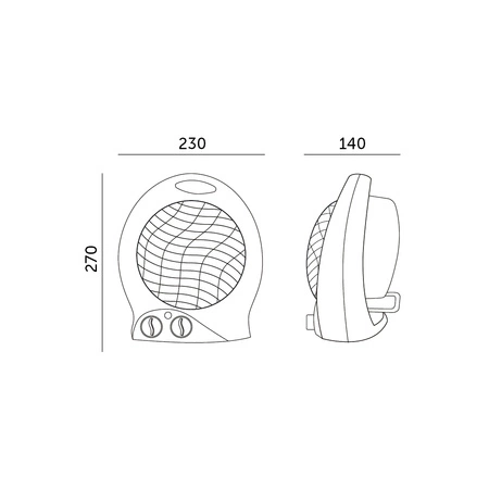 Termowentylator Stojący Farelka Grzejnik Elektryczny z termostatem 2000W Biały