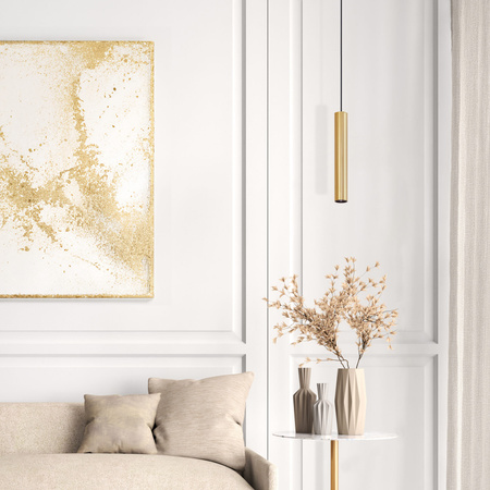 Lampa Sufitowa Wisząca Zwis GU10 Złota LUNGOMARE Sanico Goldlux