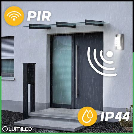 Kinkiet Ogrodowy Elewacyjny Lampa Zewnętrzna E27 NIGELLA z Czujnikiem Ruchu i Zmierzchu