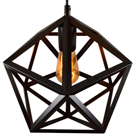 Lampa Wisząca Sufitowa GEOMETRYCZNA IL MIO DENMARK 1xE27 Czarna - GOLDLUX (Polux)
