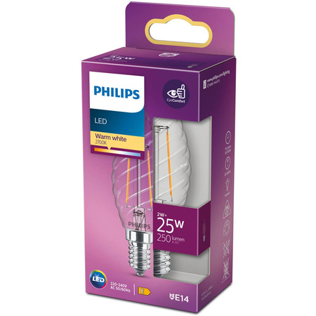 Żarówka LED E14 BW35 2W = 25W 250lm 2700K Ciepła Filament PHILIPS