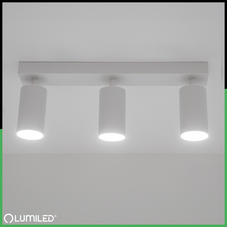 Lampa Sufitowa SPOT TUBA Reflektor Oprawa Halogenowa 3x GU10 TABULA LUMILED