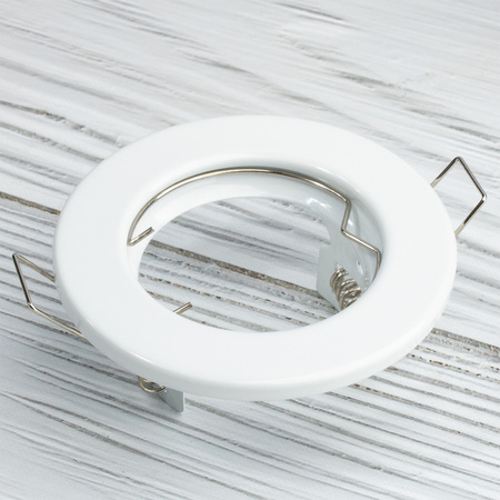 Oprawa HALOGENOWA Podtynkowa Stała Okrągła Biała Blacha GU10 MR16