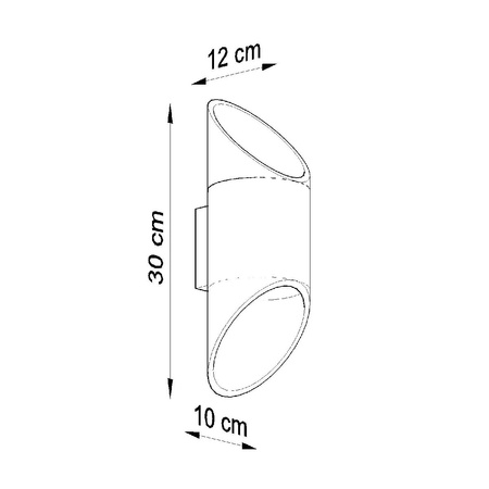 Lampa Ścienna Kinkiet Góra Dół G9 Tubularna Czarna Nowoczesna Penne Sollux