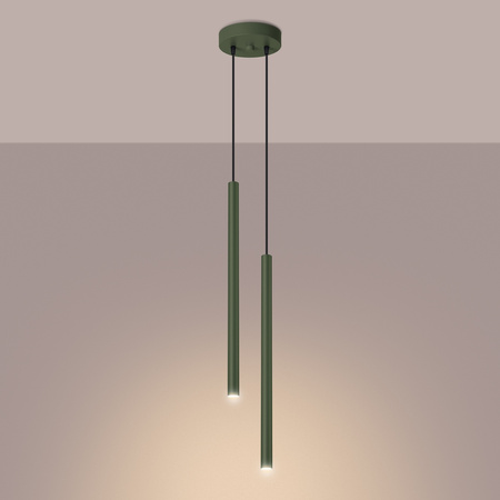 Lampa Wisząca Sufitowa Zwis Tuba Spot 2x G9 Oliwkowa Pastelo Ocean Green SL.1519 Sollux