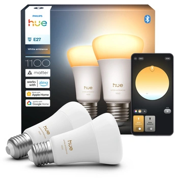 2x Żarówka LED E27 A60 8.1W = 75W 1100lm 1800-20000K CCT SMART Inteligentna Bluetooth ZigBee White Ambiance Philips HUE