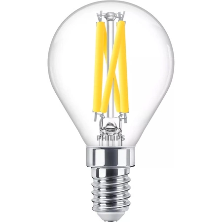 Żarówka LED E14 Kulka P45 3.4W = 40W 470lm 2200-2700K Ciepła CRI90 FILAMENT Ściemnialna WarmGlow Philips