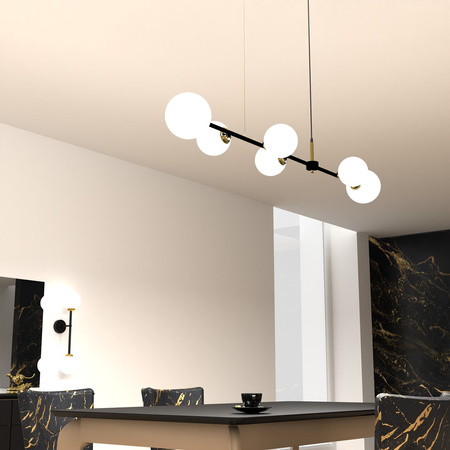 Lampa Wisząca Sufitowa POP 6xE14 Czarno-Biała Milagro