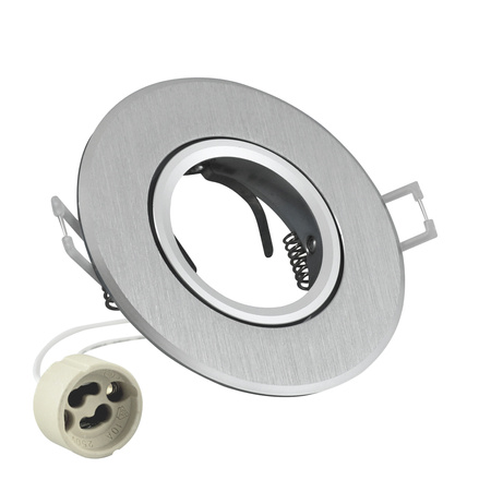 Oprawa Sufitowa Ruchoma Okrągła Podtynkowa WEST OPAL Srebrna GOLDLUX (Polux)