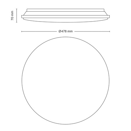 Plafon LED Lampa Sufitowa 40W 2700-6500K ŚCIEMNIALNY CCT 48cm WINCEL + PILOT PHILIPS
