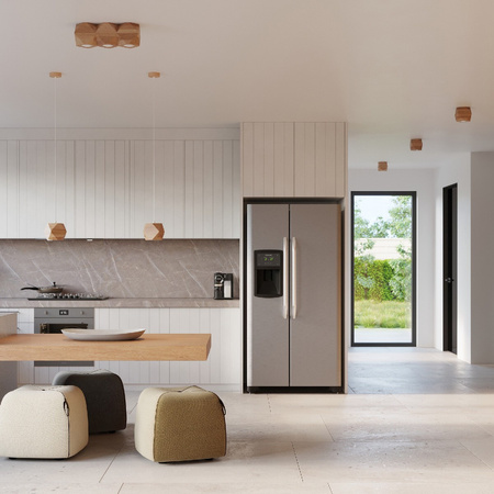 Lampa Sufitowa Wisząca Zwis GU10 Geometryczna Brązowa Skandynawska Woody Sollux