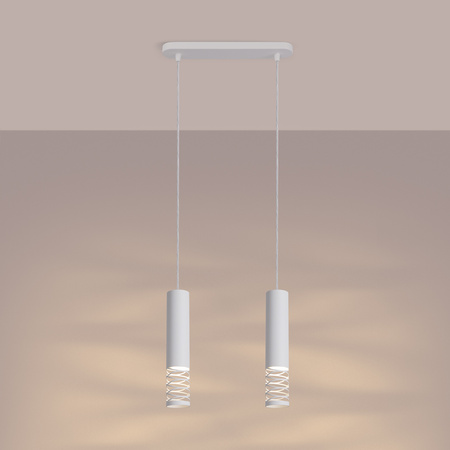 Lampa Wisząca Sufitowa 2x GU10 Biała LAMI Ocean Green SL.1687 Sollux