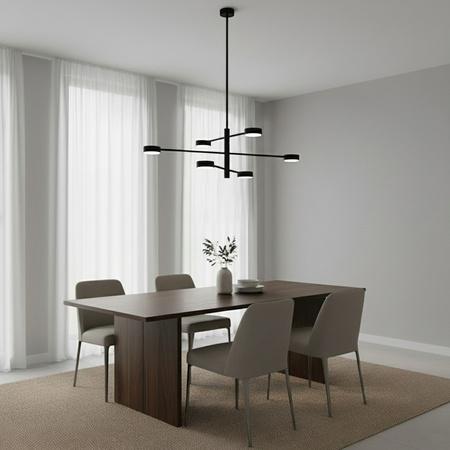 Lampa Sufitowa Wisząca LED 6x GX53 Żyrandol Reflektor Czarna OVILO LUMILED