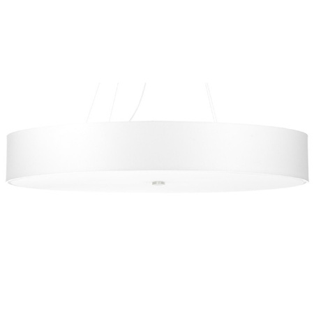 Lampa Sufitowa LED Wisząca SKALA 6xE27 Żyrandol 90cm Biała SOLLUX