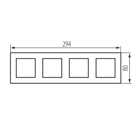 Ramka Poczwórna Pionowa Natynkowa do Gniazdka Biała BIURO Kanlux