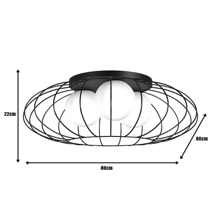 Lampa sufitowa żyrandol KRONOS 3xE14 IP20 Czarny Metal Milagro