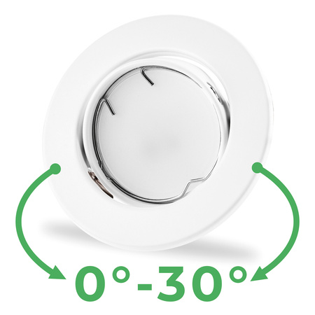 Oprawa HALOGENOWA Podtynkowa Ruchoma Okrągła AURELI Biała Blacha MR16 GU10