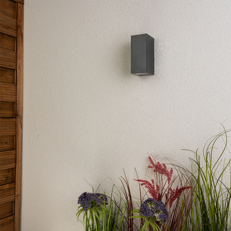 Kinkiet Ogrodowy Elewacyjny Lampa Zewnętrzna 2xGU10 ALLIUM Czarna Kwadrat LUMILED