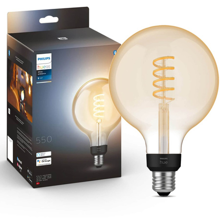 Żarówka LED Globe E27 G125 7W CCT PHILIPS HUE White & Ambiance Filament Bluetooth Zigbee