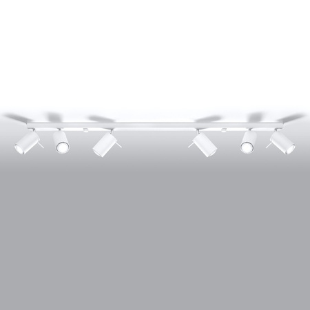 Lampa Sufitowa Oprawa Natynkowa SPOT TUBA Reflektor 6x GU10 Ruchoma Tubularna Biała Nowoczesna Ring Sollux