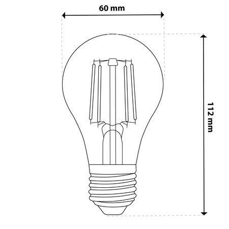 6x Żarówka LED E27 A60 4W 470LM = 40W 2000K Ciepła 360° Filament Amber LUMILED