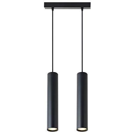 Lampa Wisząca Sufitowa KEON 2xGU10 Regulowana Tuba Czarna MASTERLED