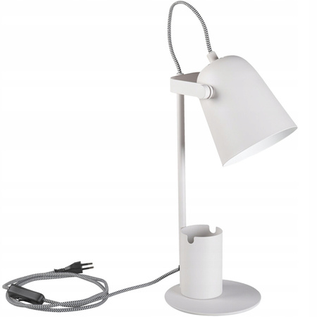 Lampka Biurkowa Stołowa Szkolna Nocna + Organizer Raibo E27 5W Biała KANLUX