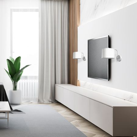 Lampa Ścienna Kinkiet ALBION Biała Tkanina 1xE27 Milagro