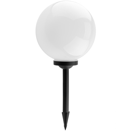 Lampa Solarna Ogrodowa LED ATRIS Wbijana Naziemna Biała Kula 30cm RGB LUMILED