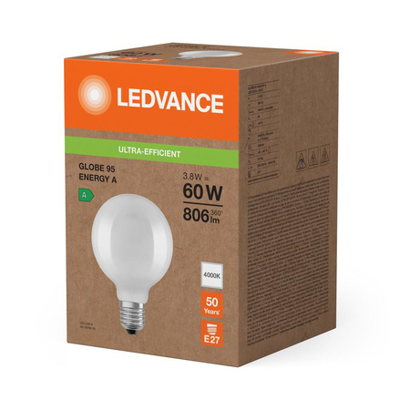 Żarówka LED Kula E27 G95 3.8W = 60W 806lm 4000K Neutralna 300° Ledvance