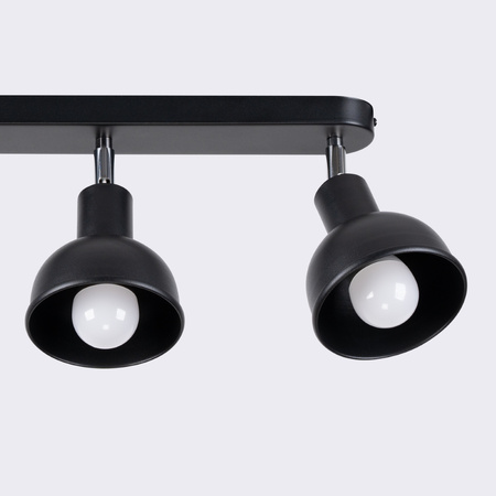 Lampa Sufitowa Oprawa Natynkowa Reflektor 3x E27 Ruchoma Geometryczna Czarna Industrialna Elba Sollux