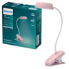 Lampka Biurkowa LED 3W 175lm 4000K USB Klips Różowa Donutclip DSK201 Philips