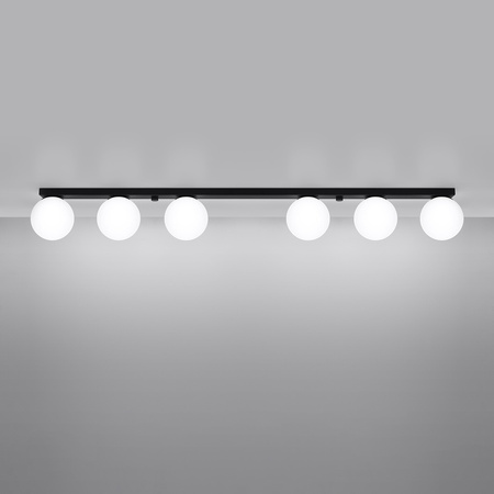 Lampa Sufitowa Listwa Oświetleniowa 6x G9 Kula Czarna Nowoczesna Yoli Sollux