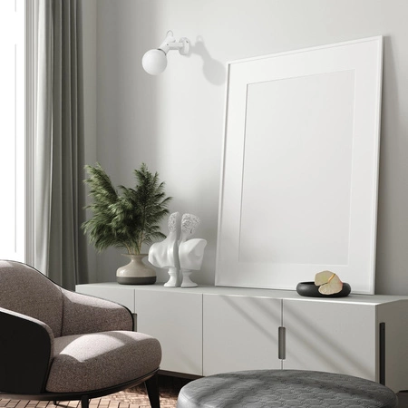 Kinkiet lampa ścienna ruchoma biało-srebrna MiLAGRO AURIS 1x E14