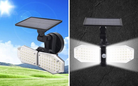 Naświetlacz solarny lampa 78x LED 15W 450lm Zimna czujnik ruchu IP65