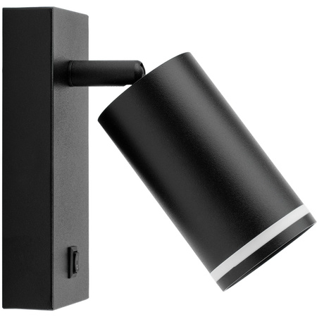 Lampa ścienna Kinkiet GU10 RING z włącznikiem czarny