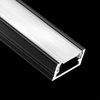 Profil Aluminiowy natynkowy MINI do taśm LED nawierzchniowy, nakładany 2m Czarny + Mleczny Klosz