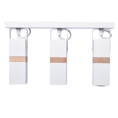 Lampa sufitowa w stylu skandynawskim loft biała MiLAGRO VIDAR 3x GU10 Metal + drewno