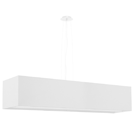 Lampa Sufitowa Wisząca Zwis 5x E27 Żyrandol Prostokątna Biała Minimalistyczna Santa Sollux