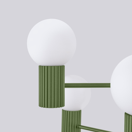 Lampa Wisząca Żyrandol 6x G9 Aluminiowa Zielony Oliwkowy Halo French Sky SL.1832 Sollux