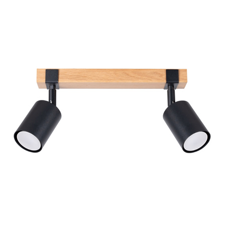 Lampa Sufitowa Oprawa Natynkowa SPOT TUBA Reflektor 2x GU10 Tubularna Czarna Brązowa Skandynawska Fager Sollux