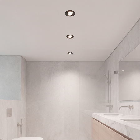 Oprawa HALOGENOWA Podtynkowa Ruchoma Okrągła AURELI Czarna Blacha MR16 GU10