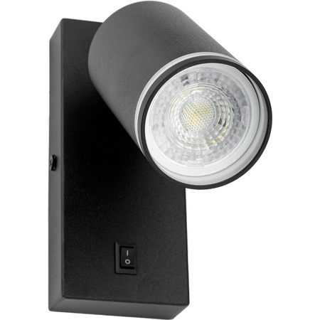 Lampa ścienna Kinkiet GU10 RING z włącznikiem czarny