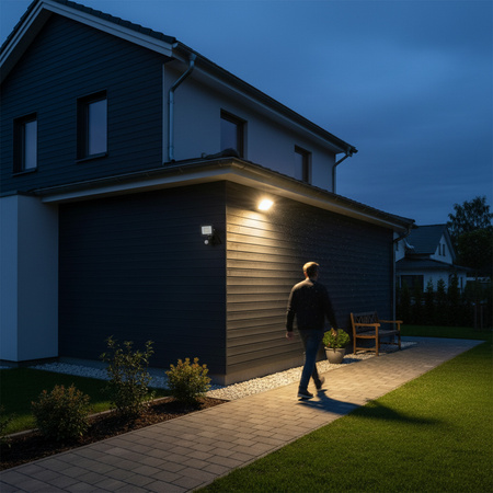 Naświetlacz LED Halogen Zewnętrzny Reflektor 10W 3000K 900lm IP65 z Czujnikiem Ruchu i Zmierzchu SENSOR FLOODLIGHT LUX OSRAM