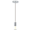 Lampa Wisząca Oprawa E27 Chromowy klosz z szarym kablem VT-7338 V-TAC
