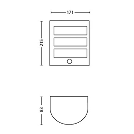 Kinkiet Ogrodowy Lampa Elewacyjna Zewnętrzna LED 3.8W 800lm 2700K Antracyt Python Ultra Efficient Philips