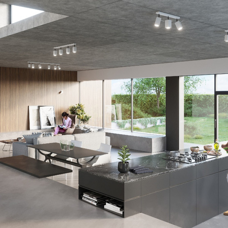 Lampa Sufitowa Oprawa Natynkowa SPOT TUBA Reflektor 3x GU10 Kwadratowa Biała Nowoczesna Merida Sollux