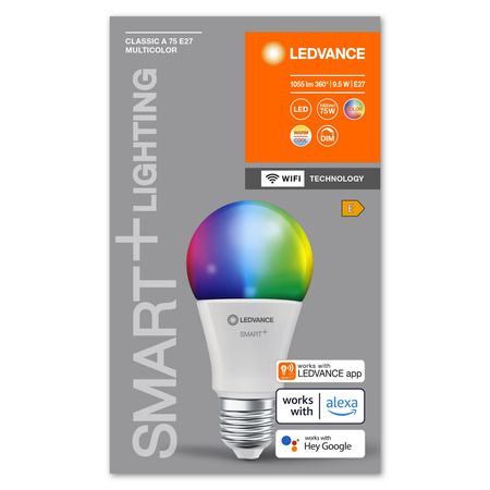 Żarówka LED E27 A75 9.5W 1055lm RGBW SMART+ WiFi Ściemnialna Classic LEDVANCE