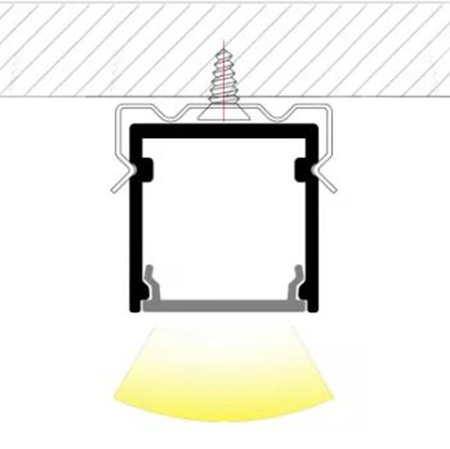 Profil Aluminiowy Anodowany do LED KM38 Srebrny Natynkowy 2m + Przesłona mleczna + Zaślepki