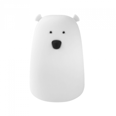 Lampka Nocna Dziecięca LED 0.4W 3000K Ciepła + Wielokolorowa RGB USB Akumulatorowa 1200mAh Biała + Pilot DUŻY MIŚ MARY'S